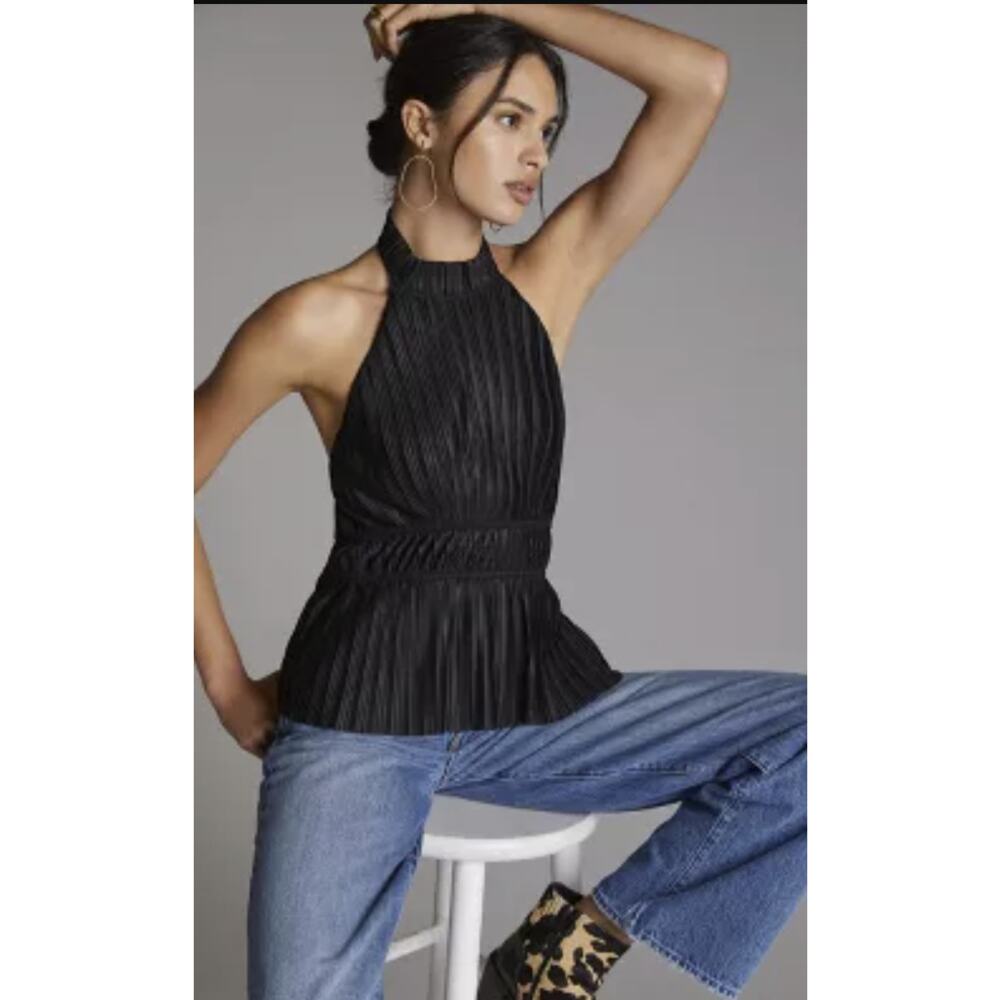 NWT Anthropologie En Elly Black Halter Tank Top - Large